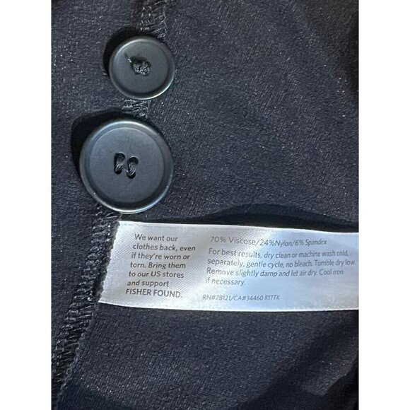 Eileen Fisher Black Stretch Buttons Long Jacket Cardigan - Made in USA - Picture 8 of 8